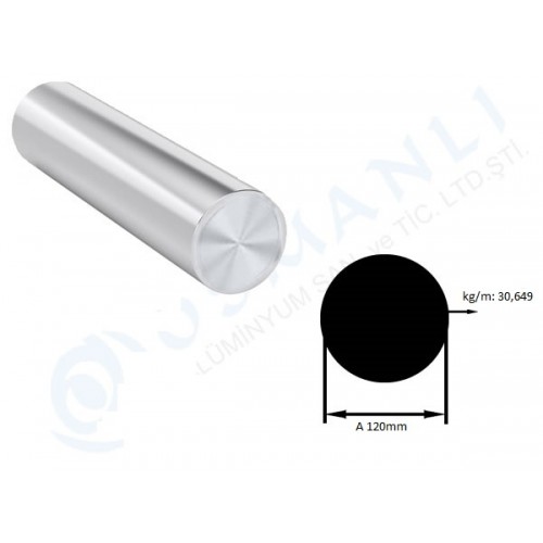 Alüminyum dolu çubuk çap 120mm Alüminyum dolu çubuk çap 120mm